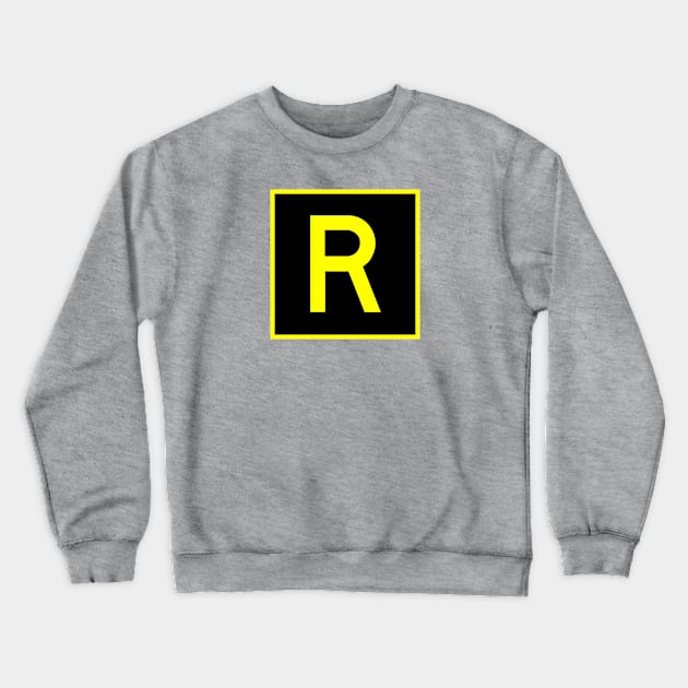 R - Romeo - FAA taxiway sign, phonetic alphabet Crewneck Sweatshirt by Vidision Avgeek